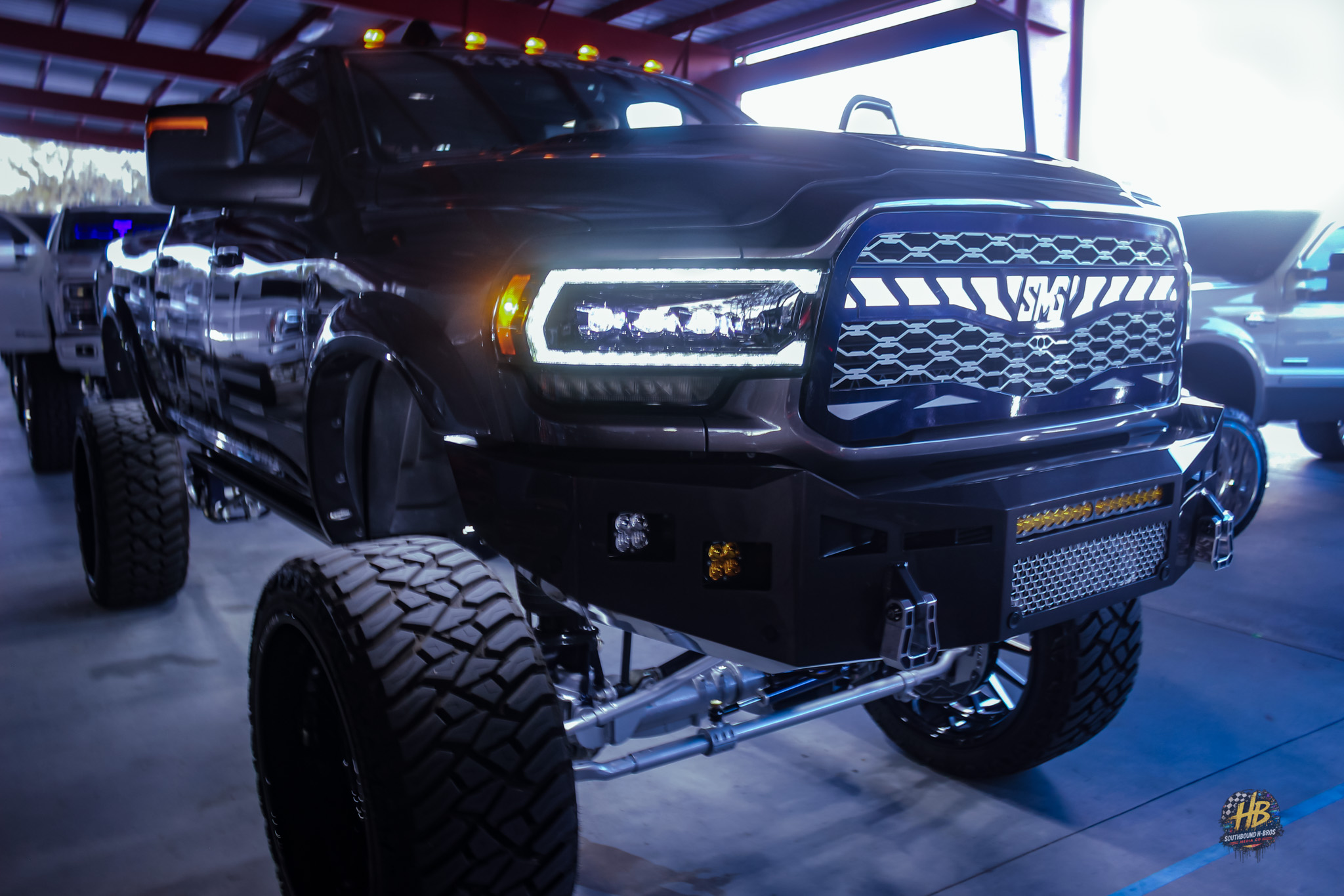 Lifted black truck