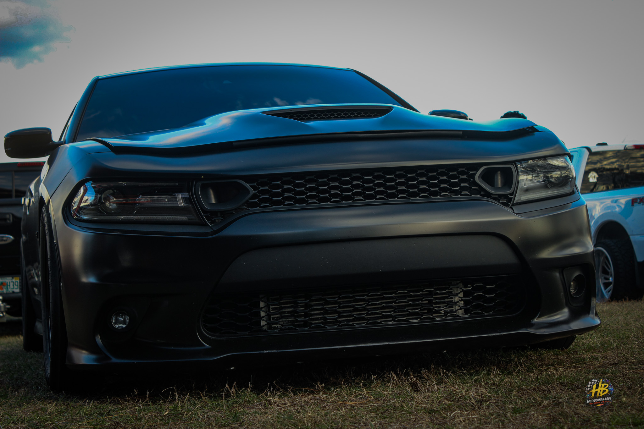 Matte black performance car