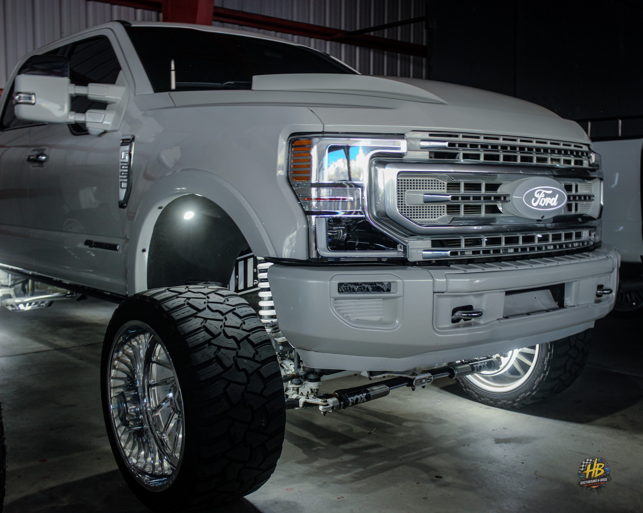 White Ford truck show vehicle